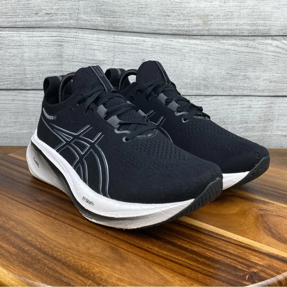 Asics Black and White Athletic Shoes - Picture 3 of 13